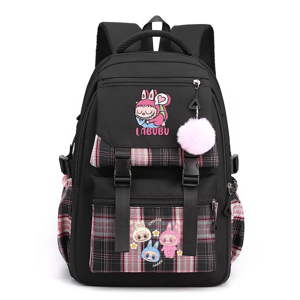 Новый тренд Labubu Принт Рюкзак для учеников средней и старшей школы, большой вместимости, студенческий школьный рюкзак