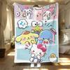 Мягкое и уютное плед-одеяло с принтом персонажей Sanrio для дивана, кровати, кемпинга, путешествий. Идеальный подарок на фестиваль, день рождения для детей