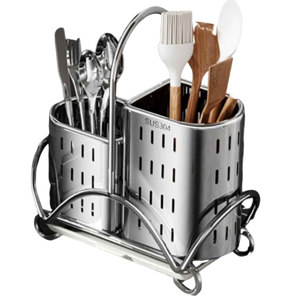 Кухонная сушилка для посуды из нержавеющей стали, настенный органайзер-держатель для палочек для еды, ложек, вилок, практичная полка для хранения