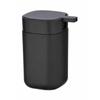 WENKO Designer Liquid Soap Dispenser Davos, 350 Ml Capacity, BPA-free Plastic, 9.8x13x7.8 Cm, Matt Black