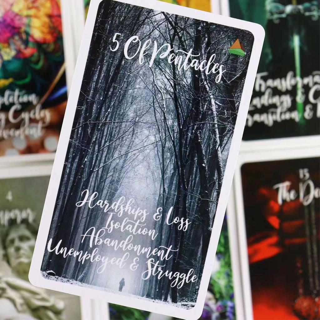 Twin Flame Awakened Path Tarot 78 Pcs Keyword Cards with Meaning Oracle Card Deck Picture Tarot Reading Cards 10.3*6cm