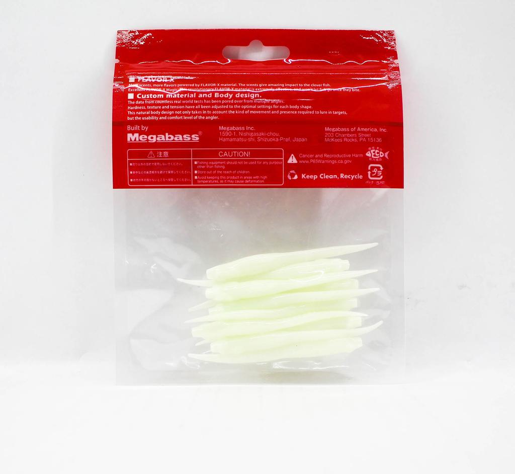 Megabass Мягкая приманка Hazedong 3 дюйма, сплошной белый цвет (0558)