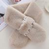 Pearl Scarf Women'S Winter Plush Scarf Rex Rabbit Hair Korean Version Warm Scarf Cross Versatile Girl Scarf