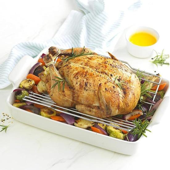 1/2Pcs Adjustable V-Shaped Chicken Roasting Rack Non-Stick Stainless Steel Foldable Roasting Stand Travel Grill Accessories