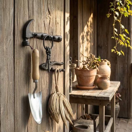 Wrench Hammer Cast Iron Metal Wall Hook Rustic Vintage Wall