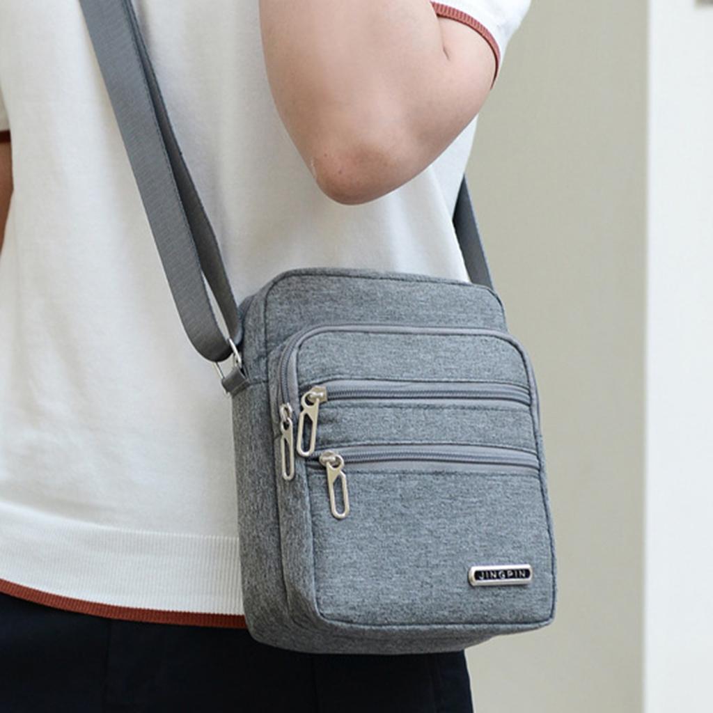 Men's Shoulder Bag Business Leisure Large Capacity Portable Handbag Zipper Multi Layer Waterproof Summer Male's Crossbody Bags