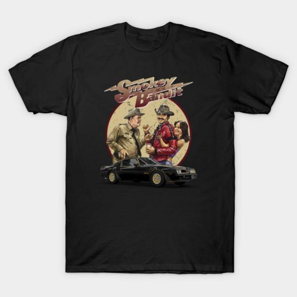Мужская черная футболка с принтом Keep Your Foot Hard On The Pedal - Smokey And The Bandit Печать на трансферной бумаге без вырезки Хлопковая футболка