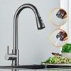 Моноблочный смеситель для кухни, смеситель для раковины, бессвинцовый, поворотный на 360 градусов, с высокой дугой, однорычажный смеситель для ванной комнаты