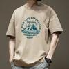 Мужская футболка oversize American Retro Cotton 2024 года — свободная, модная, с коротким рукавом, летняя базовая модель