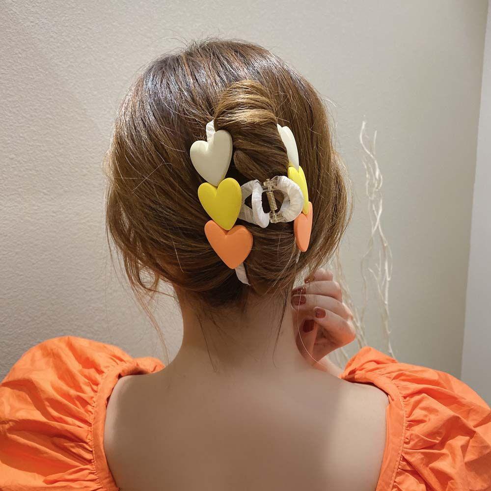 Винтажные Большие Хаки Кофейные Украшения для Волос В Форме Сердца Три Сердца Заколки Зажимы для Волос Краб Заколки Корейский Стиль