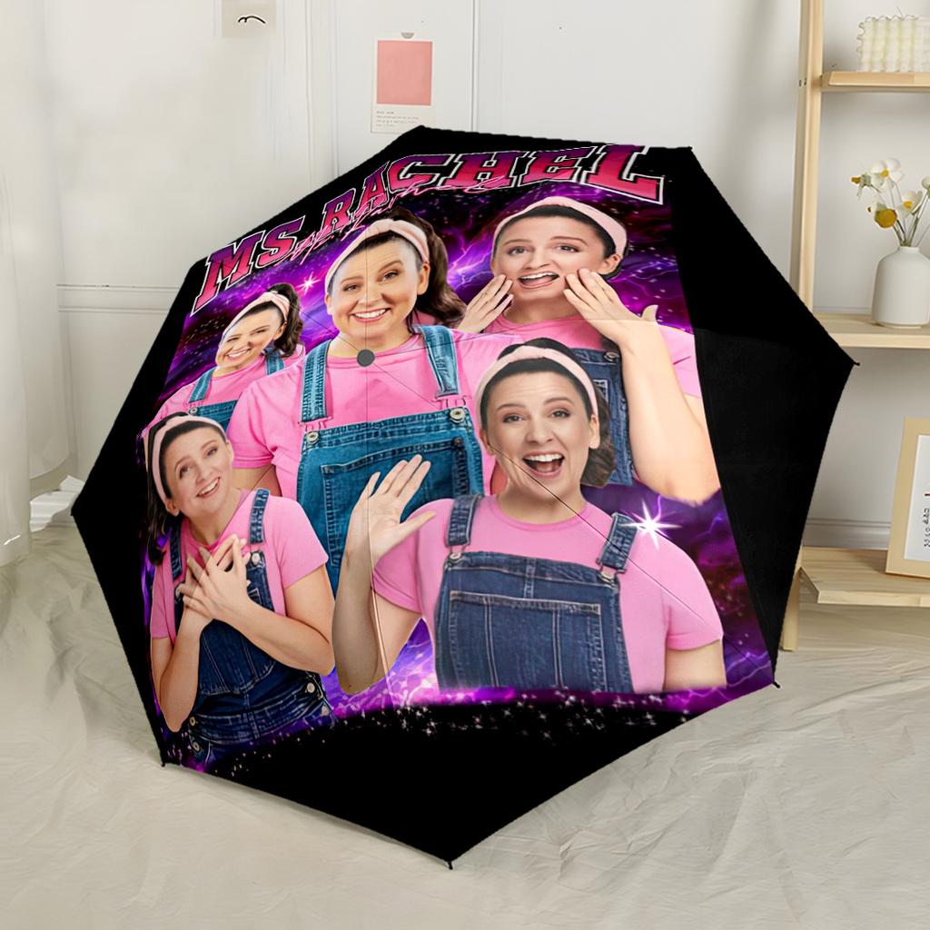 Girl With School Bus Pattern Automatic Umbrella Sturdy 8-Rib Shaft Compact Design Durable Everyday Carry Umbrella Stylish Accessory Gift for Festivals