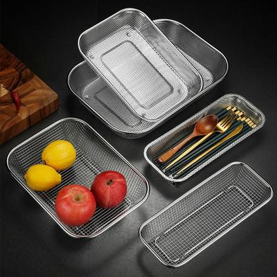 Сетчатый дуршлаг из нержавеющей стали, ситечко для раковины, дуршлаг, корзины для хранения, новая корзина для мытья