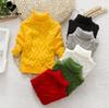 Kids Children Solid Pullover Sweater Autumn Winter Boys Girls Turtleneck Knitted Sweaters Tops Clothing
