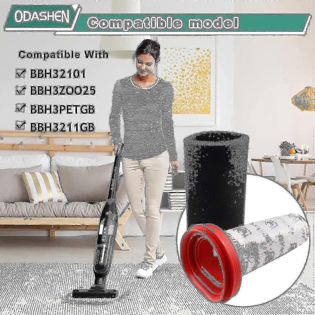 3 Pack 25.2v/21.6v Filter For Bosch Flexxo Series 4 Cordless Vacuum Cleaner Bbh32101 Etc,replace