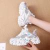 Lace Up Round Toe Woman Footwear Sequins Shoes for Women Designer Luxury Fashion 2024 Korean Comfortable and Elegant Y2k Offers