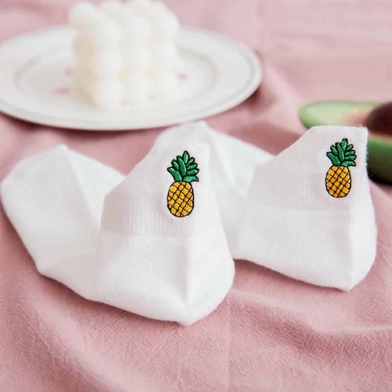 Женские весенние и летние носки с вышитыми фруктами - Милый японский стиль