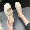 Heelless Lazy Flat-bottomed Half-support Single Shoes for Women's Outer Wear 2025 Spring and Summer New Soft Leather Pearl Bag Head Half-slippers