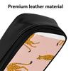 Multipurpose Smooth PU Leather Pencil Case with Small Accessory Pocket for Home Office and Travel