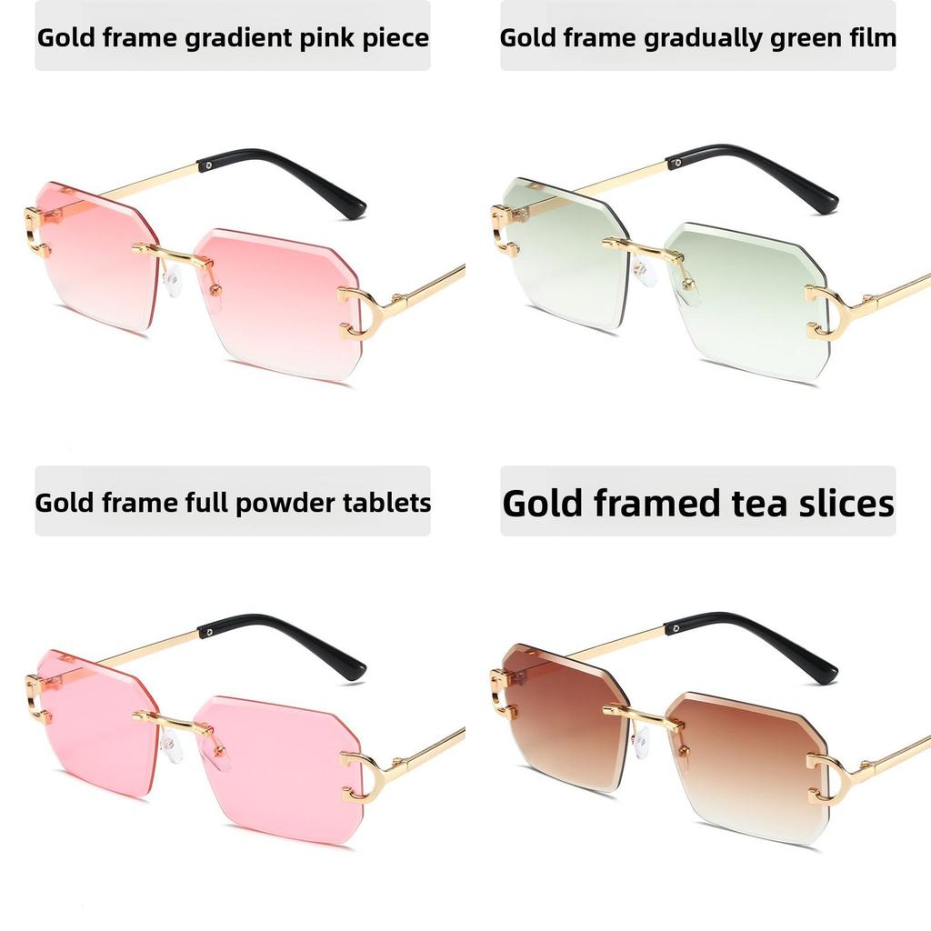 Unisex Geometric Metal Frame Sunglasses With Tinted Ac Lenses For Trendy Street Style