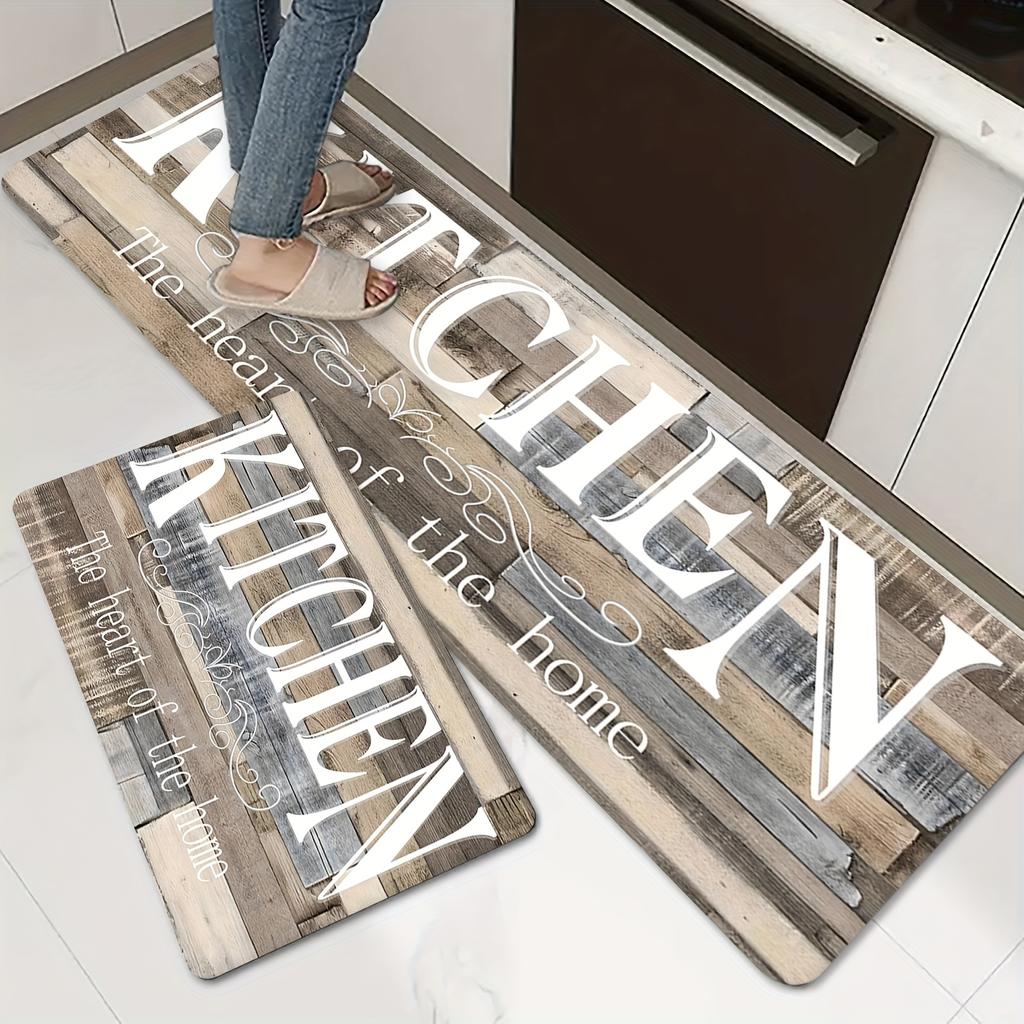 1pc Non-Slip Kitchen Mat, Creative Monogram Motif Floor Carpet, Rug for Indoors Outdoors Home Decor Room Supplies Spring Decor