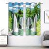 2 шт. Водопад птица журавль напечатанные шторы полиэстер люверс верхняя штора для офиса спальня гостиная природа пейзаж дом