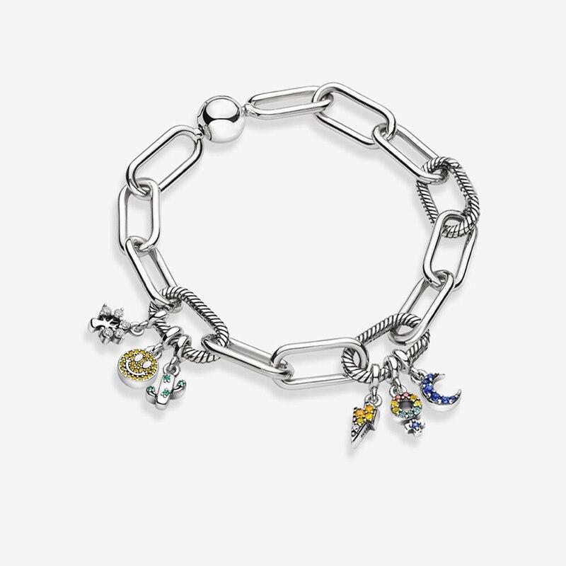 Серьги-браслет Charm Me, ювелирные изделия своими руками, серебро 925 пробы, моя любовь, морская звезда, фламинго, ласточка, мир, мини-подвеска из бисера