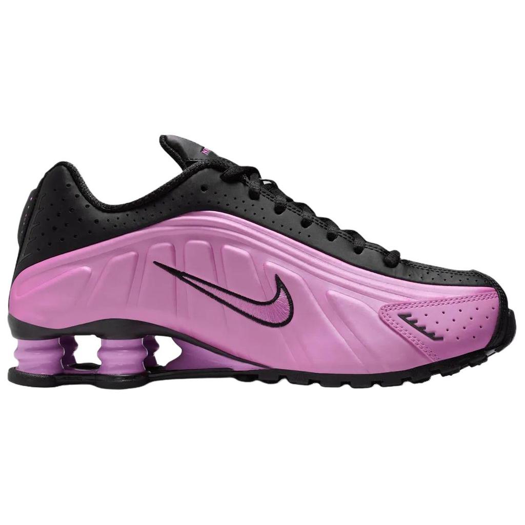 Nike Дышащие кроссовки для бега Shox R4 с амортизацией, женские, черные с фиолетовым, AR3565-014