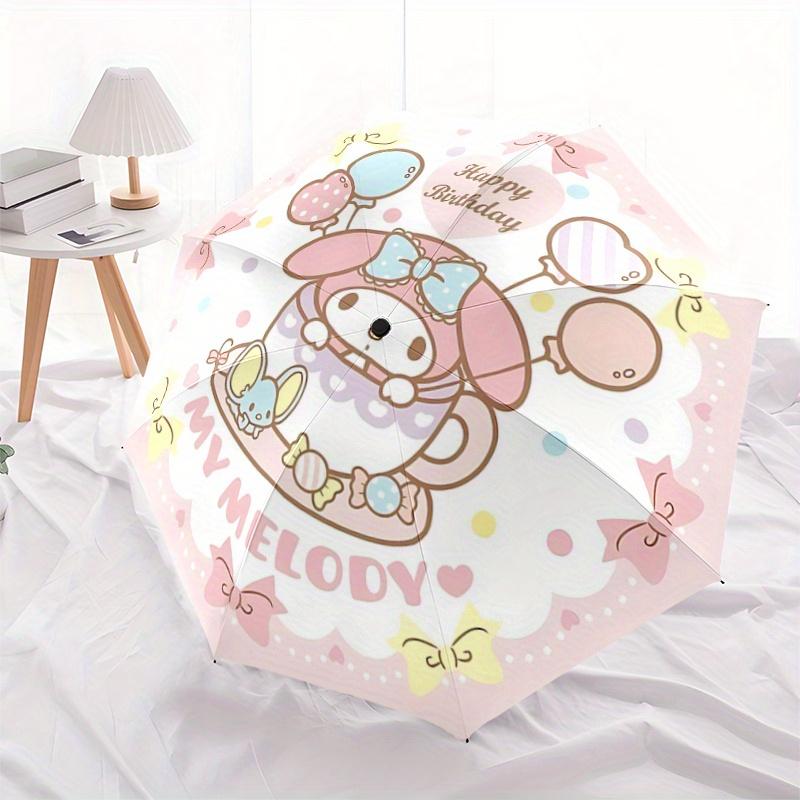 1pc Happy Birthday My Melody Automatic Opening and Closing Umbrella - Suitable for Various Occasions, Outdoor Activities, Lightweight and Durable Auto