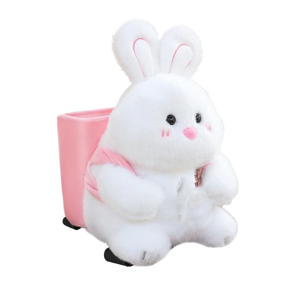 Car Mounted Tissue Box 2 In 1 Cartoon Plush Doll Auto Armrest Box Paper Drawer Storage Car Trash Can Tissue Holder