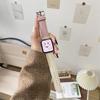Совместимый ремешок из кожи ягненка Starlight с рисунком личи для Apple Watch Series iWatch 3-9, SE