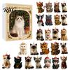 Holiday Room Decor Christmas Advent Calendar for Cat Lovers, 24 Day Countdown Box with Cute Pendant Set Acrylic Pendants, Festive Tree Hanging