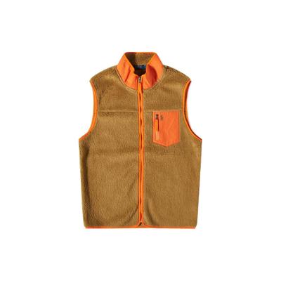 Polo однотонный жилет без рукавов на молнии для мужчин, желтый 710891051-001