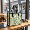 Vintage Wild Floral Green Tote Bag Casual Daily Use Handbag For Women Shopping Travel Lightweight Carryall Bag