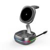 3 in 1 Magnetic Wireless Charger Retractable USB-C Cable,15W Fast Charging Foldable MagSafe Stand for iPhone Watch AirPods