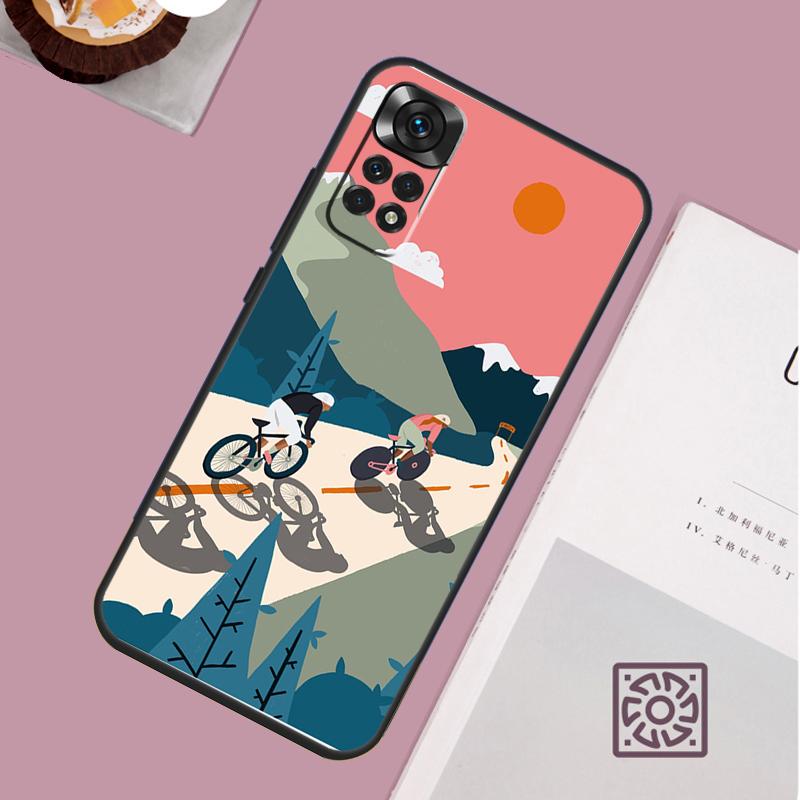 Чехол для телефона с рисунком 'Велосипедный спорт в горах' Для Xiaomi Redmi Note 13 12 12S 12C 13C 10 10C 9 9C 10S 11S 11 Pro Мягкая крышка