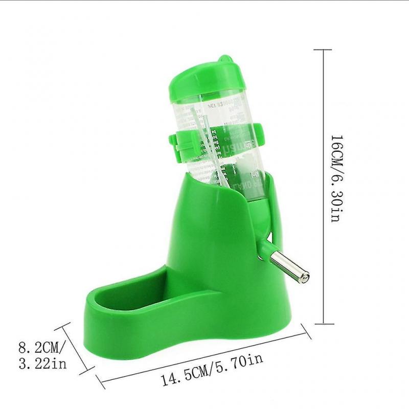 3 In 1 Hamster Water Bottle Holder 80ml Dispenser With Base Hut Small Pet Green