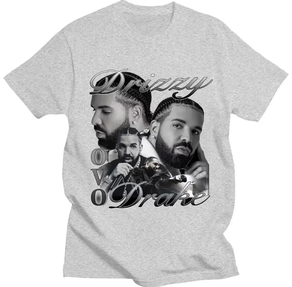 Rapper Drizzy Drake Print Unisex100% Cotton Oversized Vintage Short Sleeve T-shirts Hip Hop T Shirt Streetwear Tops 80137