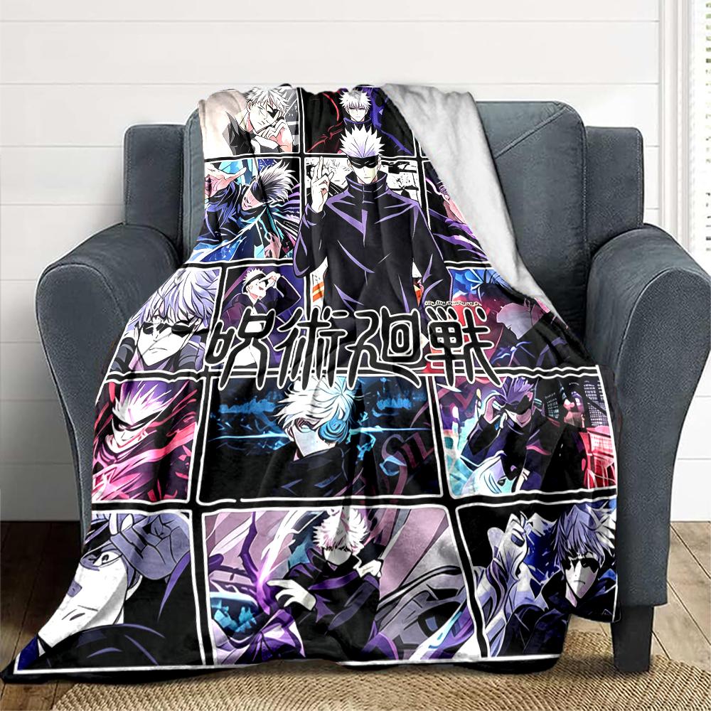1Pc Jujutsu Kaisen Dark Arts Unleashed Blanket Soft And Comfortable Casual Warm Camping Travel Christmas Halloween Xmas Gift M924630