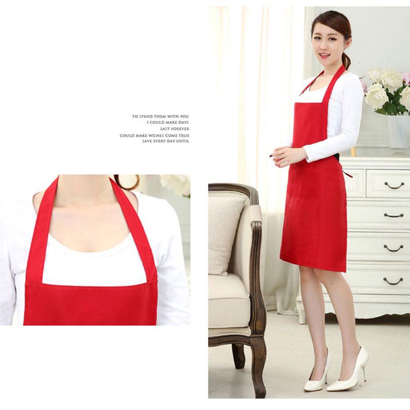 Pure Colors Plain Aprons For Chefs Cooking Bib Restaurant With Front Pocket New Hot Women Men 1PC Home Kitchen  Supply
