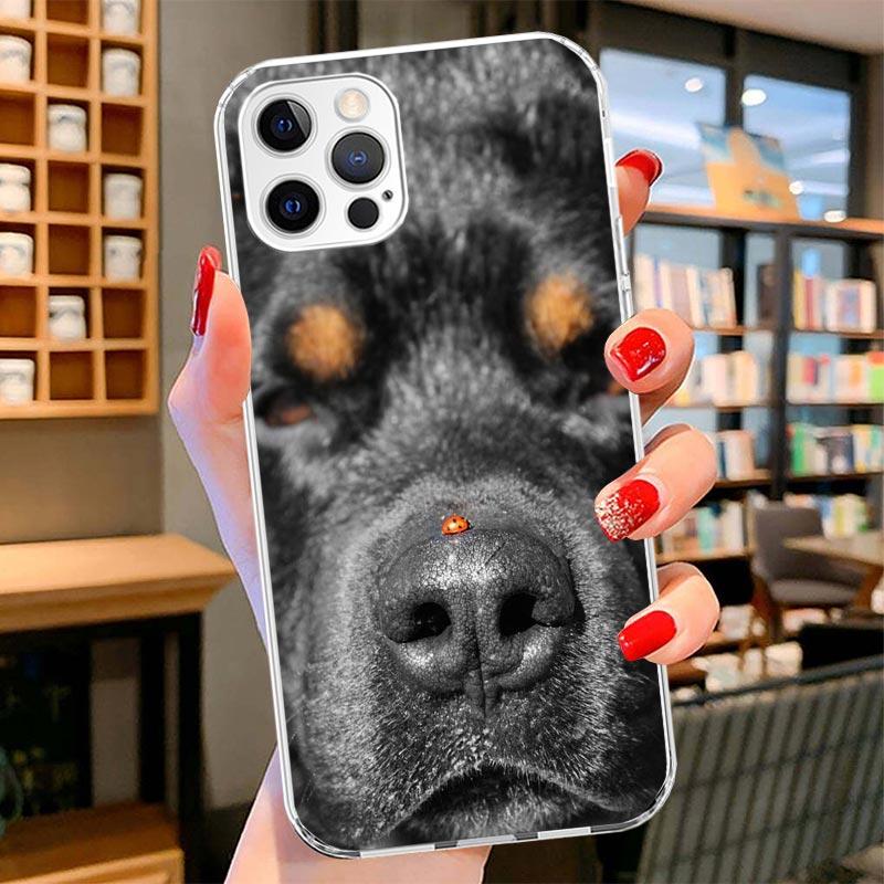 Чехол для телефона с изображением собаки породы ротвейлер Для iPhone 16 17 Air 15 14 Pro Max 16E Чехол для телефона 13 Mini 12 11 7 SE 8 Печатный узор Подходящие чехлы 1
