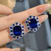 Имитация Королевский Синий Подвеска-Сокровище Ожерелье Цвет Голубиной Крови Красный Комплект Серег Изумрудные Женские Серьги-Гвоздики Циркониевое Кольцо
