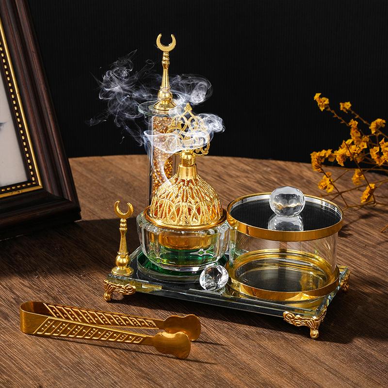 1 Набор Стеклянный Ближневосточный Золотой Изысканный Подарок Арочная Форма Домашний Декор Подставка для Благовоний Украшение Доступно Несколько Вариантов