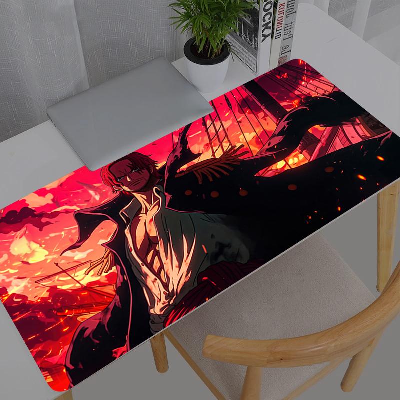 Mouse Pad Anime One Piece Shanks Durable New Gaming Accessories Large Carpet Gamer Pc Computer Keyboard Desk Mat Mausepad