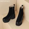 Женские замшевые ботильоны на платформе и высоком каблуке, женская обувь 2025 года, модные зимние туфли-лодочки для ходьбы, новые зимние ботинки Mujer Botas