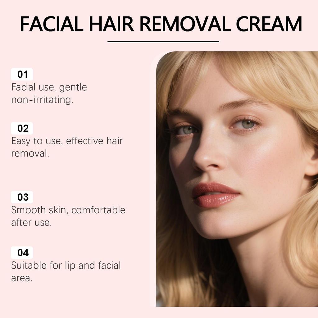 Нежный крем для удаления волос на лице: Гладкое, Увлажняющее, Удобное Удаление Волос для Губ и Кожи.