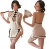LIKENNY Cheongsam Dress Sexy Cosplay Chinese Extreme Seductive Cheongsam Chinese Style Popular for Women 2-Piece Set, Babydoll/Thong Dress, Lace,