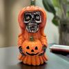 Halloween Pumpkin Ghost Statue Cartoon Skeleton Pumpkin Man Resin Figurine Sculpture Holiday Party Desktop Decoration Ornament