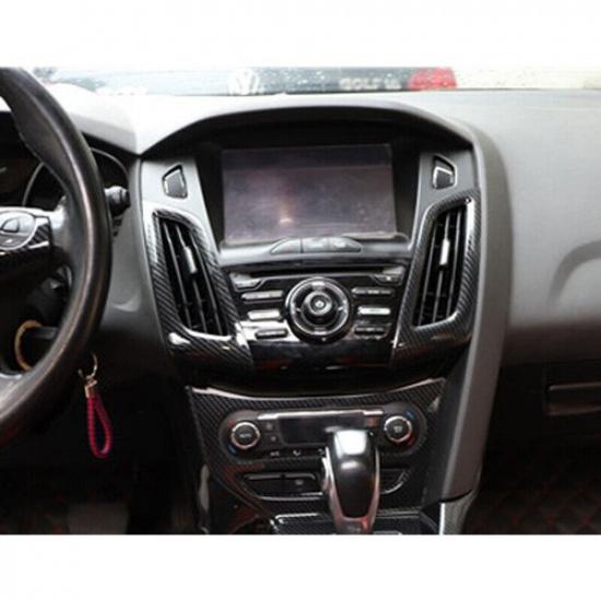 Для Ford Focus 2012-2014 ABS Карбоновое волокно Панель приборов Вентиляционное отверстие кондиционера Накладка 2 шт.