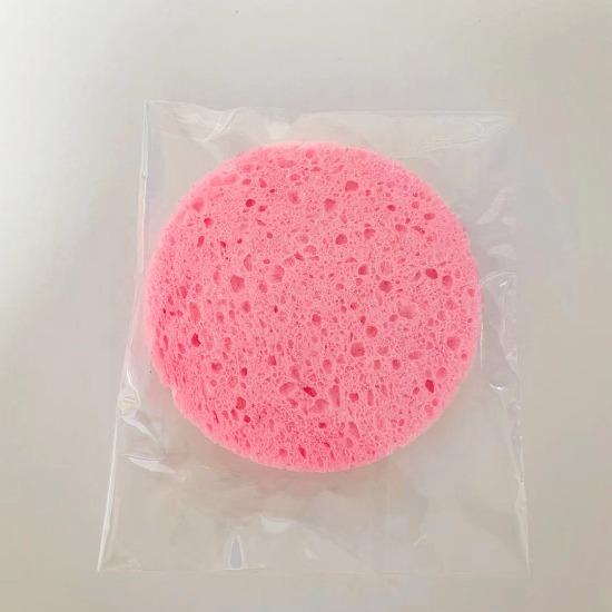 5pcs Natural Face Round Makeup Remover Tool Wood Pulp Sponge Cellulose Compress Cosmetic Puff Facial Washing Sponge Pink Blue