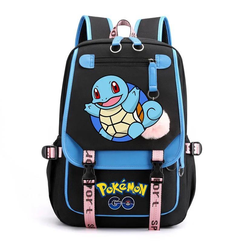 Cute Pokemon Print School Backpack Teen Girls - Oxford Fabric Breathable Padded Straps Style